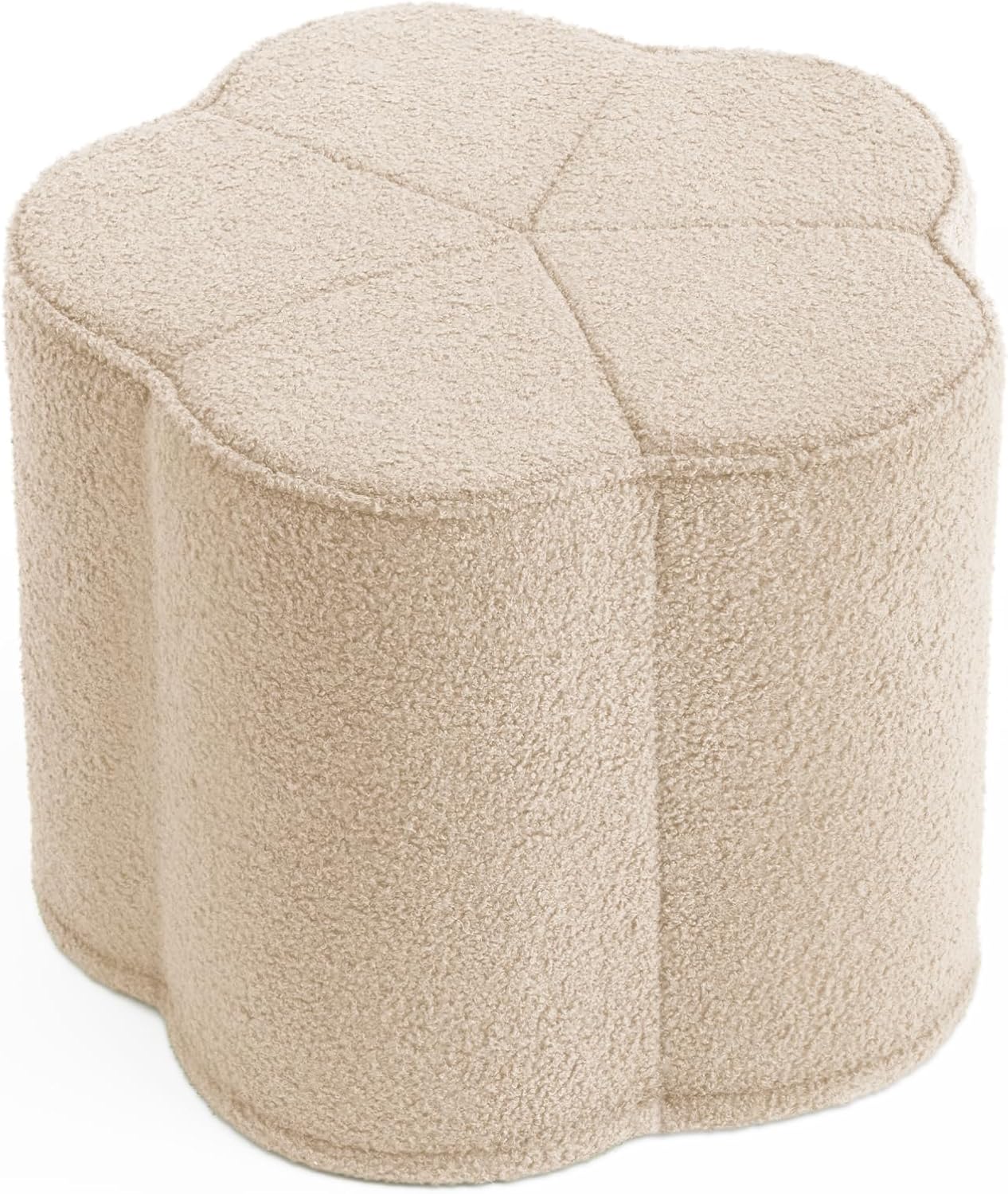 81HhvffwLQL._AC_SL1500_.jpg Blissful Diary Flower Pouf Ottoman, Comfy Floral Ottoman for Living Room, Bedroom, Kids Room, Charm Floor Pouf for Home Decor, Full Foam Filling Foot Rest for Couch, Off White