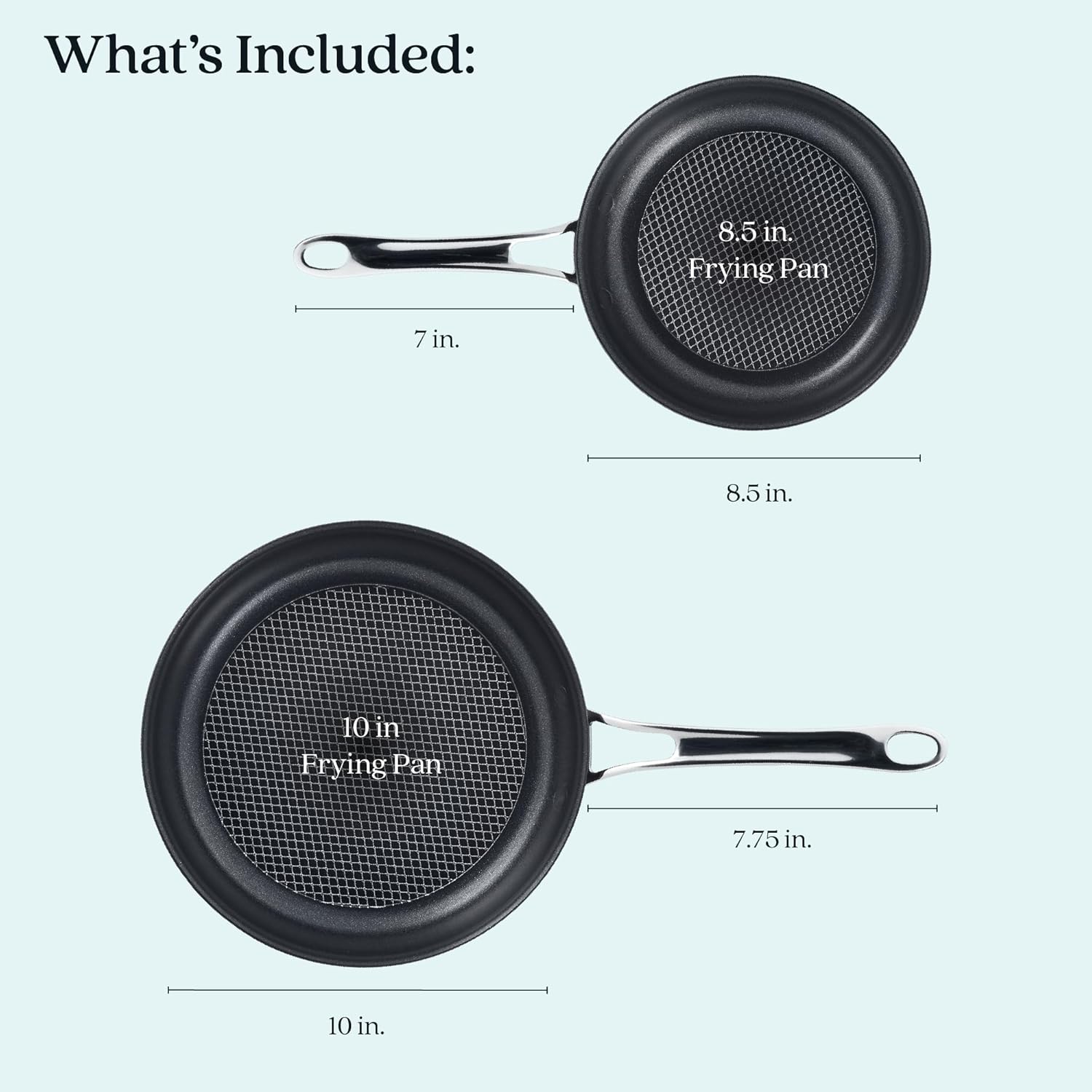 81LzgfOr-KL._AC_SL1500_.jpg Anolon X Aluminum Nonstick Cookware Frying Pans/Skillet Set, 8.25 Inch and 10 Inch - Dark Gray - Image 6