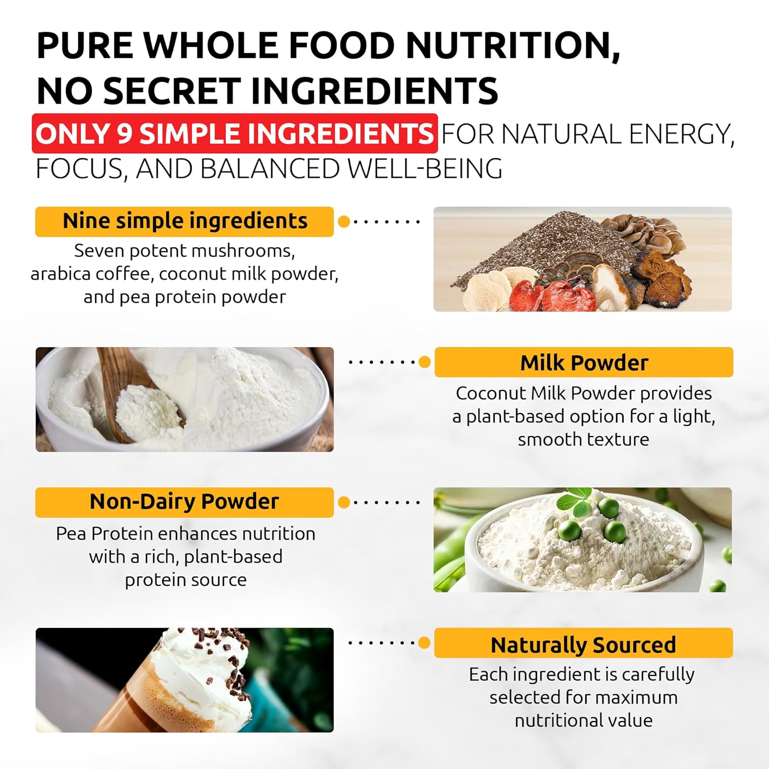 81Qc5whcS3L._SL1500_.jpg OldSoul Superfood Mushrooms Mocha Blend | Arabica Coffee | Approx. 70 Doses | Energy, Focus, Immunity | 14 oz (400 g) - Image 6