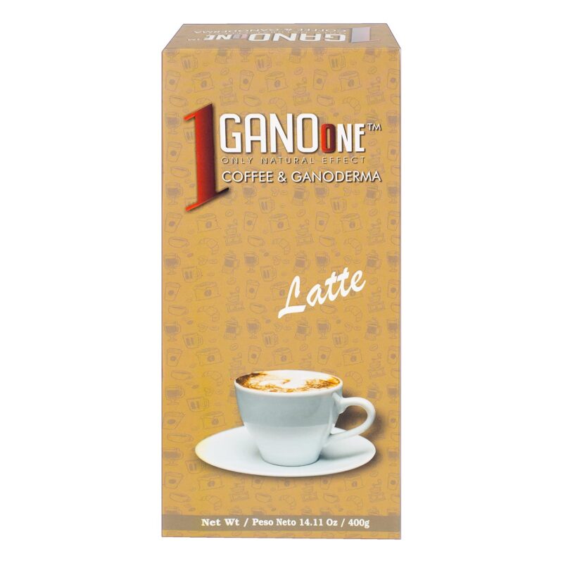4 Boxes GanoOne Latte Reishi Mushroom Instant Coffee - with Organic Ganoderma Extract - Blend with Creamer and Sugar - Easy to Use 20 Single - Serve Sachets