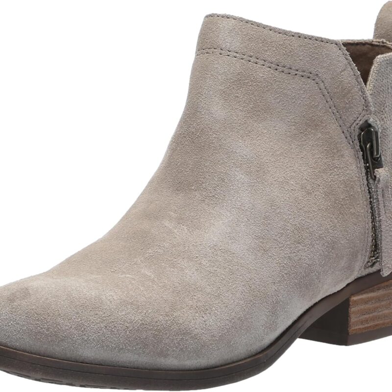 TOMS Women's Dahlia Ankle Boots, Low Heel – Dual Side Zipper Booties for Women