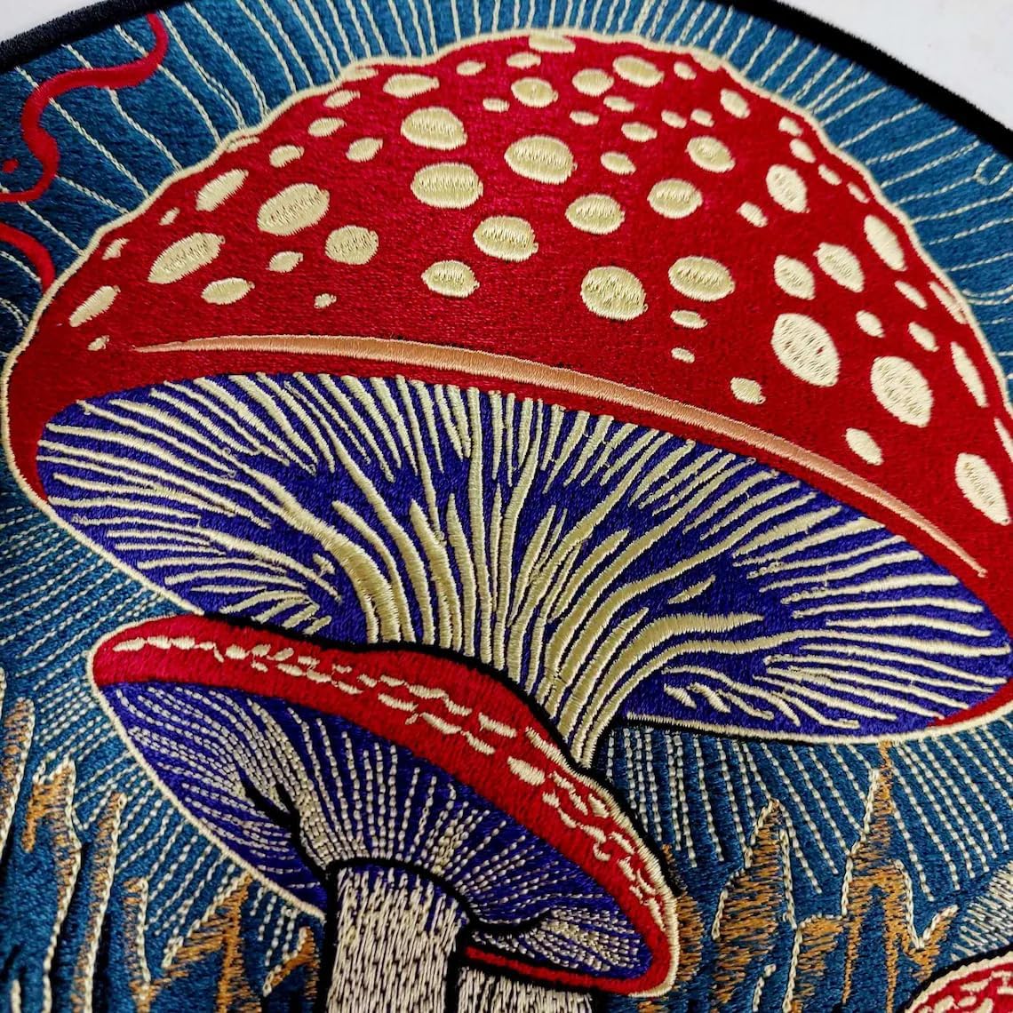 81YUTH2BsuL._AC_SL1140_.jpg Psychedelic Magic Mushrooms Back Patch for Jackets (Set) - Image 3