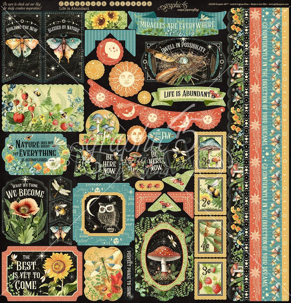 81dbDkEHAuL._AC_SL1200_.jpg Graphic 45 Life is Abundant - 12x12 Decorative Papers - Collection Pack and Patterns & Solids Pack - Image 2