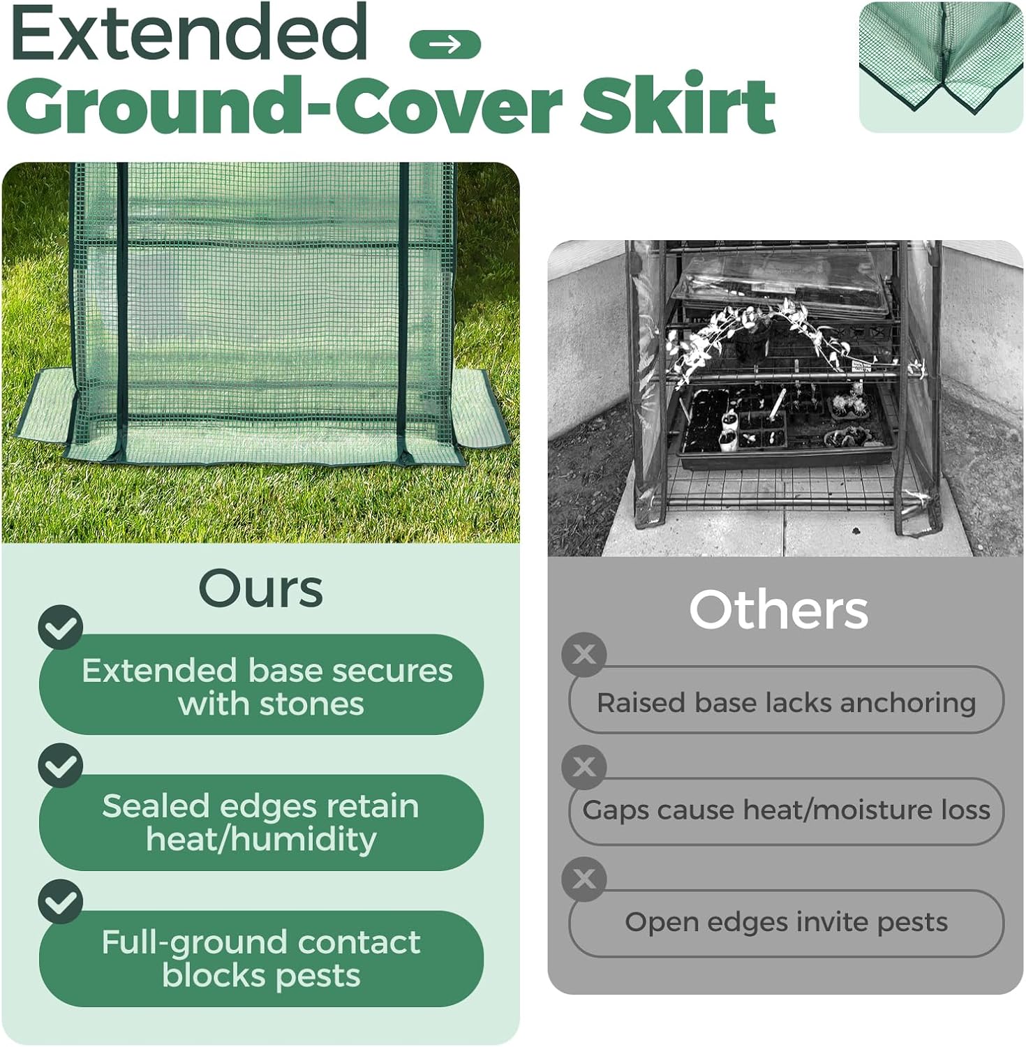 81eOjfQoY9L._AC_SL1500_.jpg Mini Greenhouse for Indoor Outdoor, Sekey 4 Tier Small Green House Kit with Waterproof Cover, Plant Shelves, Seed Starter, Ideal Gardening Gifts for Women Men Green - Image 2