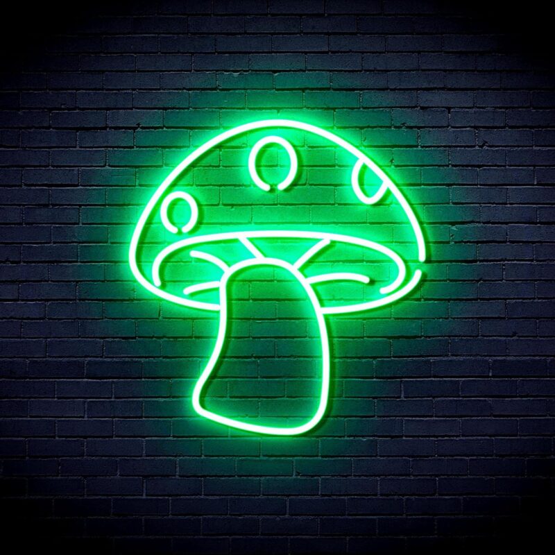 AdvPro Mushroom Flex Silicone LED Neon Sign - Green - st16s44-fnu0404-g