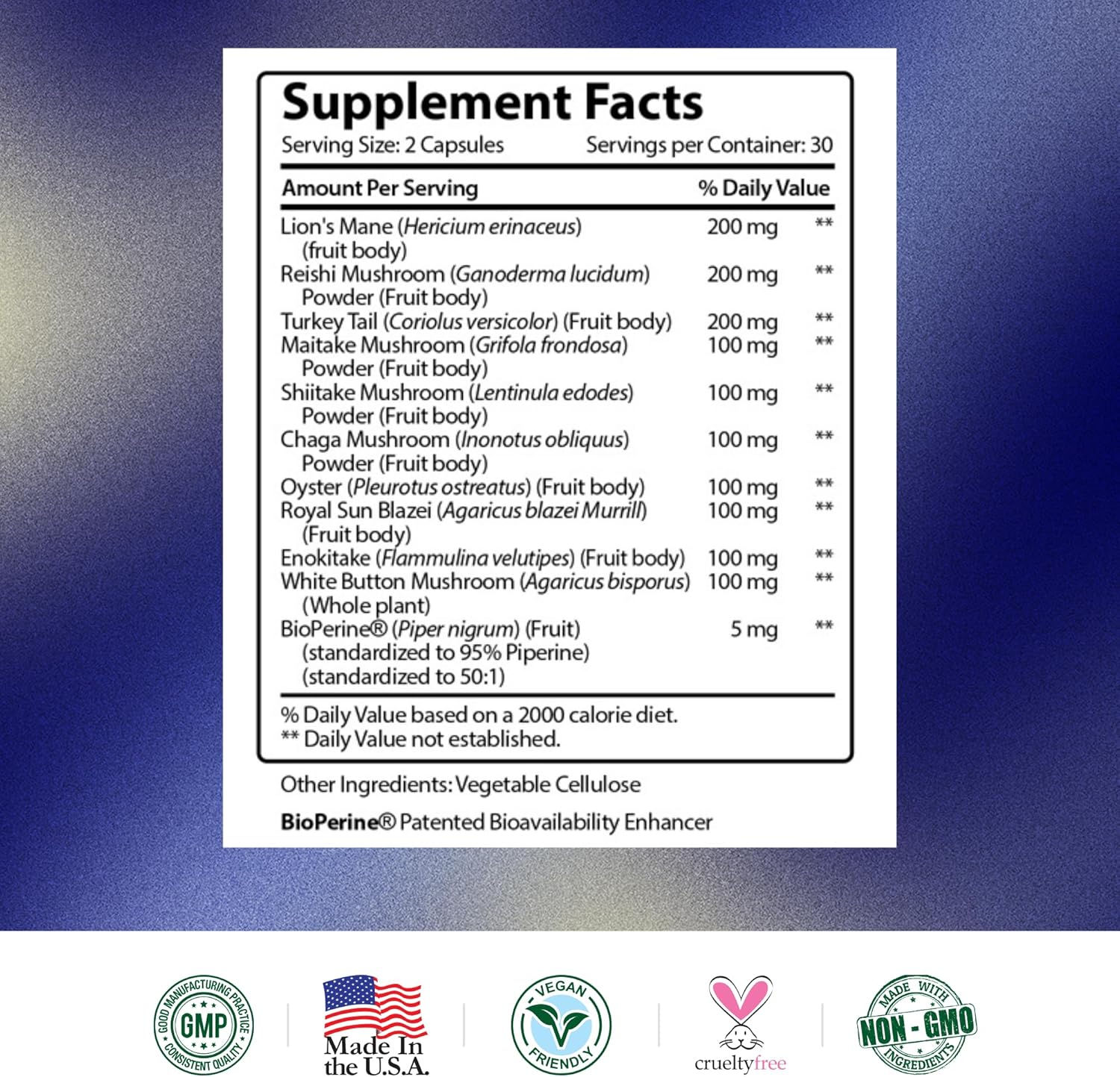 81gIhNkugrL._AC_SL1500_.jpg Research Verified Mushroom Complex - Support Immunity, Boost Antioxidants, Improve Cognitive Function - 10 Mushrooms Including Reishi, Maitake, and Shiitake - 180 Capsules - Vegan - Image 7