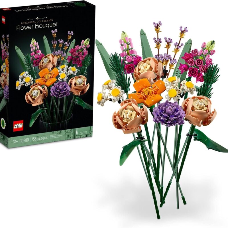 LEGO Icons Flower Bouquet Building Set - Artificial Flowers for Decoration for Home and Display, Ages 18+ - Small Fake Flowers for Table, Desk, Office - Gift for Graduation - 10280