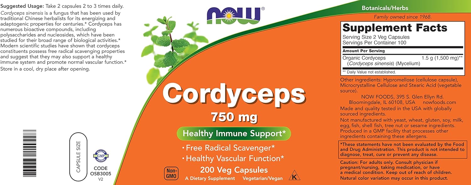 81mdpoliuOL._AC_SL1500_.jpg NOW Foods Cordyceps 200 Capsules (Pack of 2) - Image 4