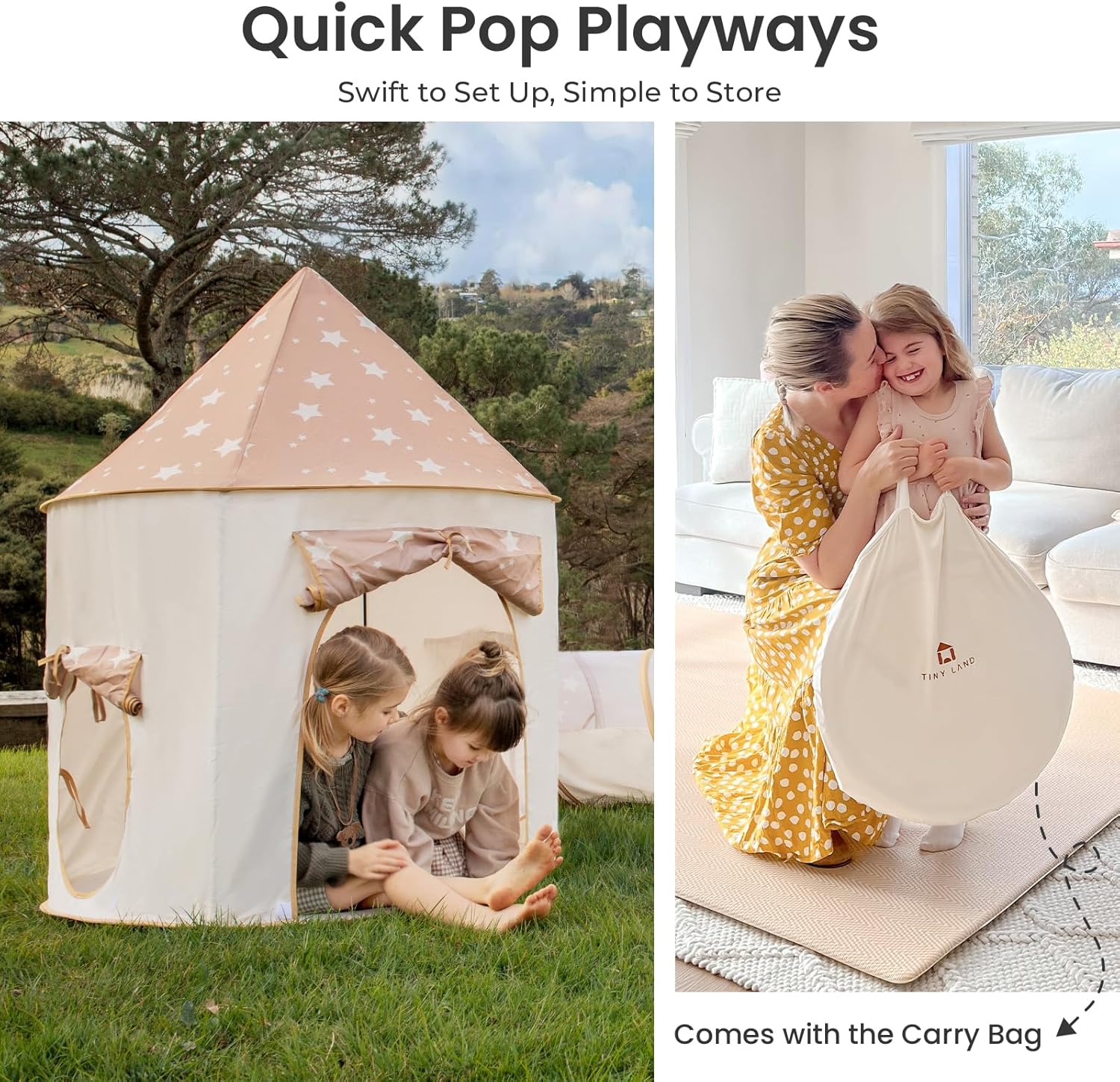 81pc5a6ispL._AC_SL1500_.jpg Tiny Land Kids Play Tent with Tunnel, Pop Up Play Tent with Ball Pits for Toddlers, Baby Tent with Carry Bag, Toddler Tents Indoor - Image 6