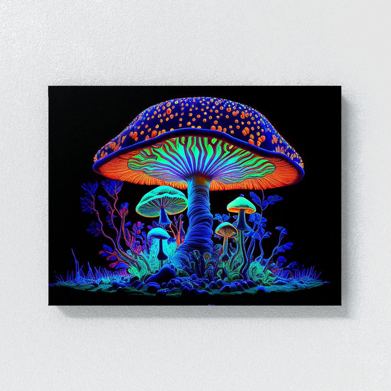81r7LT-vQWL._AC_SL1250_.jpg Sense Canvas Trippy Psychedelic Mushroom 24 Canvas Art - Home Decor Wall Art Print Poster Painting Small 16x12 / 0.75" - Image 4