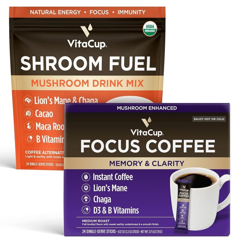 VitaCup Instant Focus Coffee 24ct & Shroom Fuel 24ct