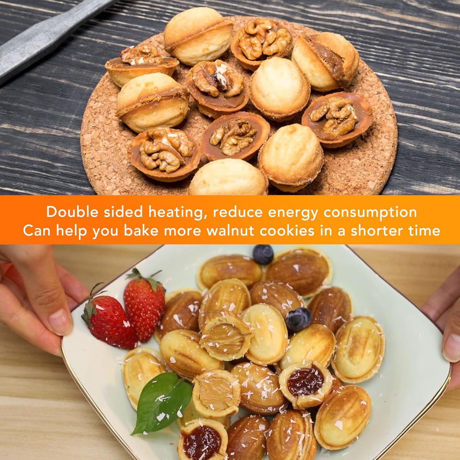 81ubCSr0reL._AC_SL1500_.jpg 12 Walnut Cookie Maker Cookie Candy Maker Walnut Cookie Form Oreshki Maker - Image 3