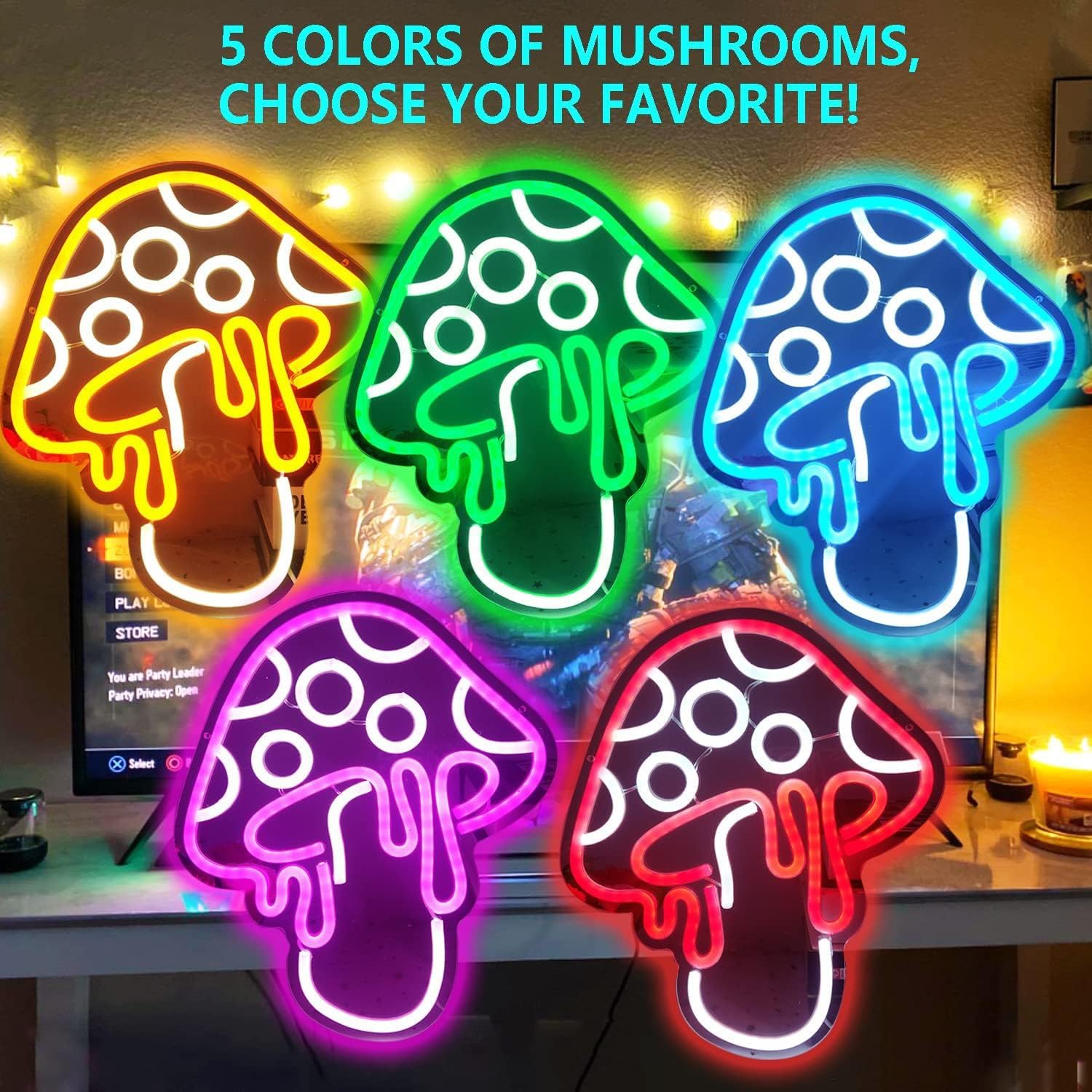81w3XPj2hsL._AC_SL1500_.jpg Neon Night Light,LED mushroom neon light sign,Wall Decoration LED Neon lights,USB Operation Neon light,for Bedroom,Kids Room,party,Game Room Decor,Children's gifts (pink) - Image 4