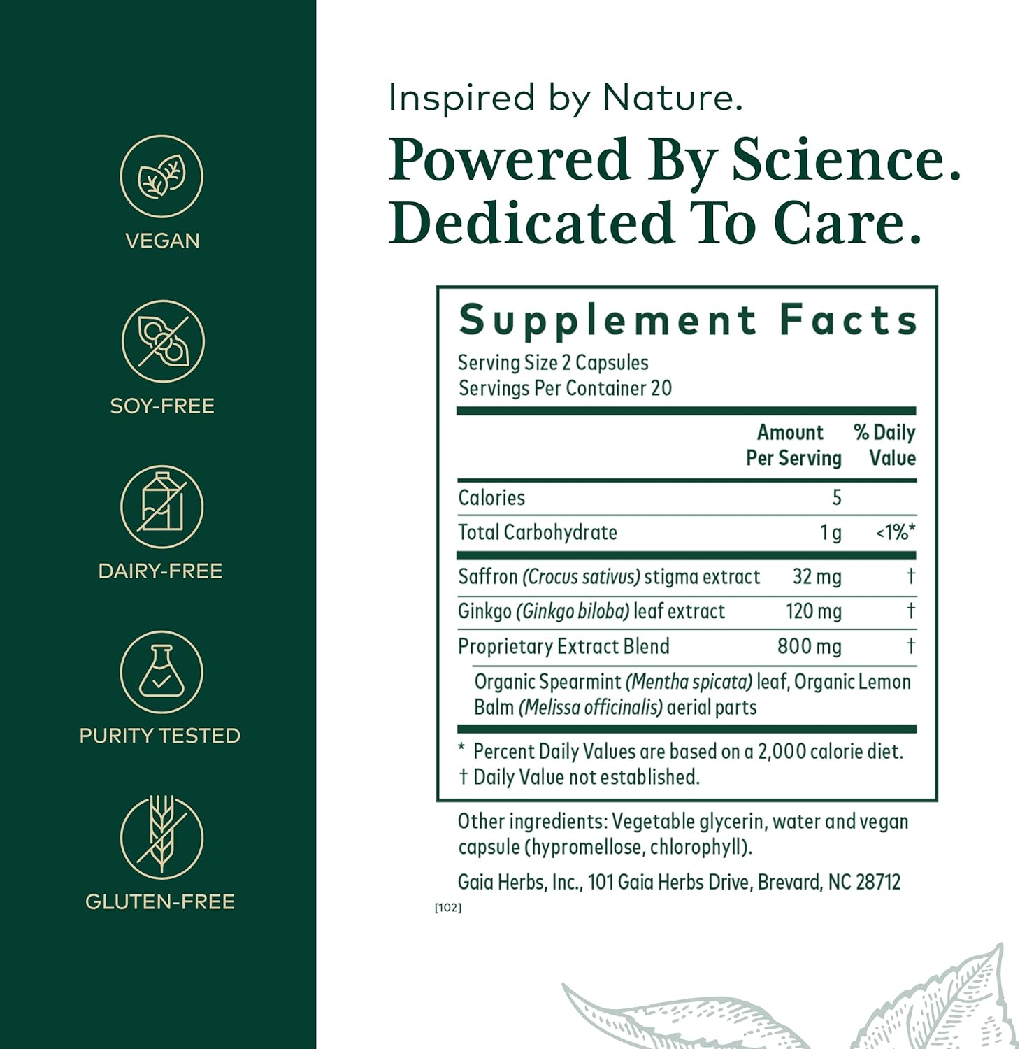 81x7oLQ5LIL._AC_SL1500_.jpg Gaia Herbs PRO Nootropic Focus - Brain Health Support Supplement* - Nootropic Supplement with Saffron Ginkgo Leaf Extract & Lemon Balm - Vegan Gluten-Free - 40 Liquid Phyto-Caps (20 Servings) - Image 2