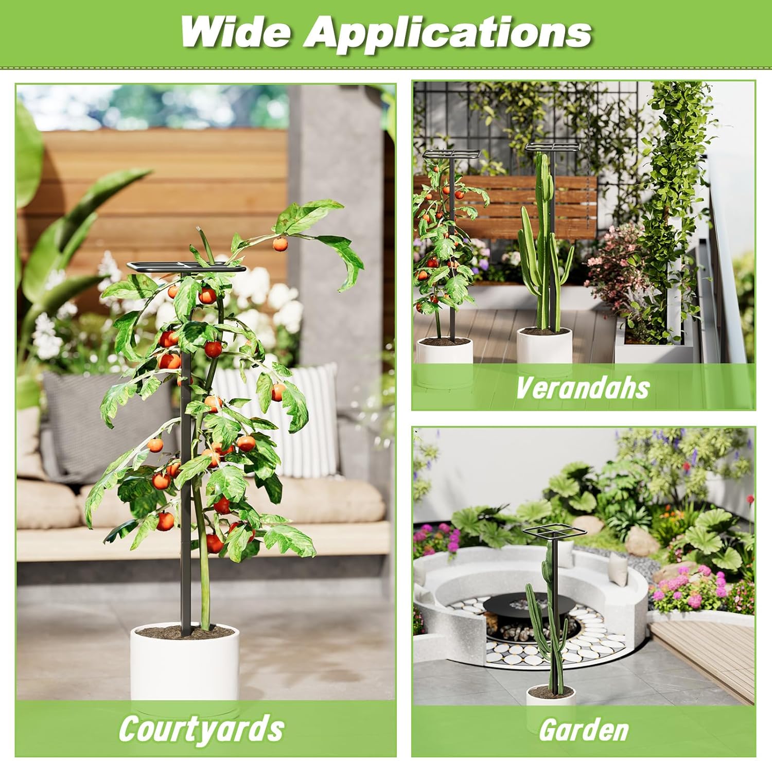 81yqgAbEmkL._AC_SL1500_.jpg 1PCS Dragon Fruit Trellis - 47.2" Metal Climbing Plant Support for Vertical Gardening, Durable & Weather-Resistant Trellis for Dragon Fruit, Roses, and Vining Plants - Image 7