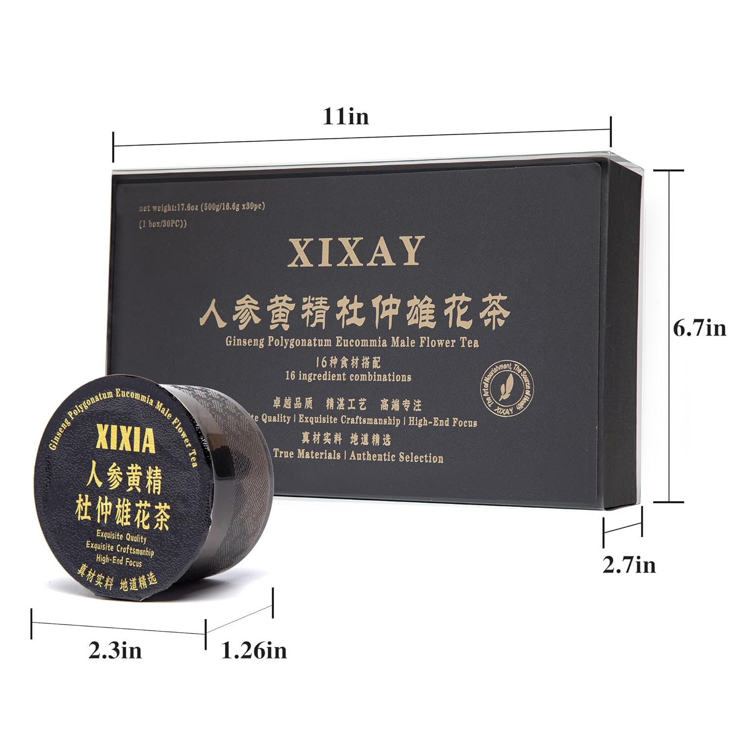 81z3gODr2PL._SL1500_.jpg Ginseng Polygonatum Eucommia Male Flower Tea, 16 Ingredients Organic Natural Formula Kidney Tea, 500g/Box Ginseng Six Treasure Aid Root Kidney Men's Herbal Tea (30 cans/1Box) - Image 5
