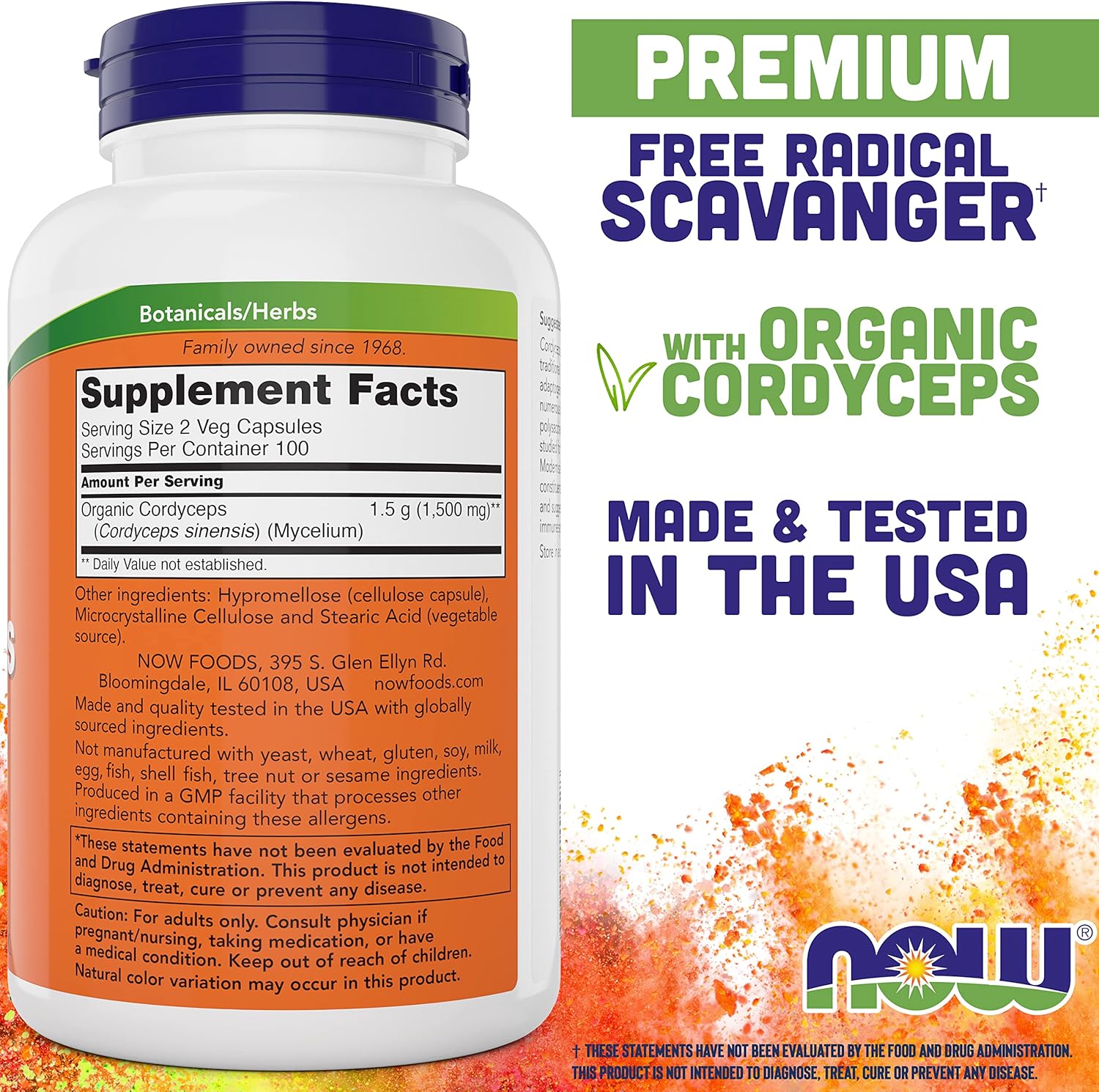 91ECZdYdmL._AC_SL1500_.jpg NOW Foods Cordyceps 200 Capsules (Pack of 2) - Image 2