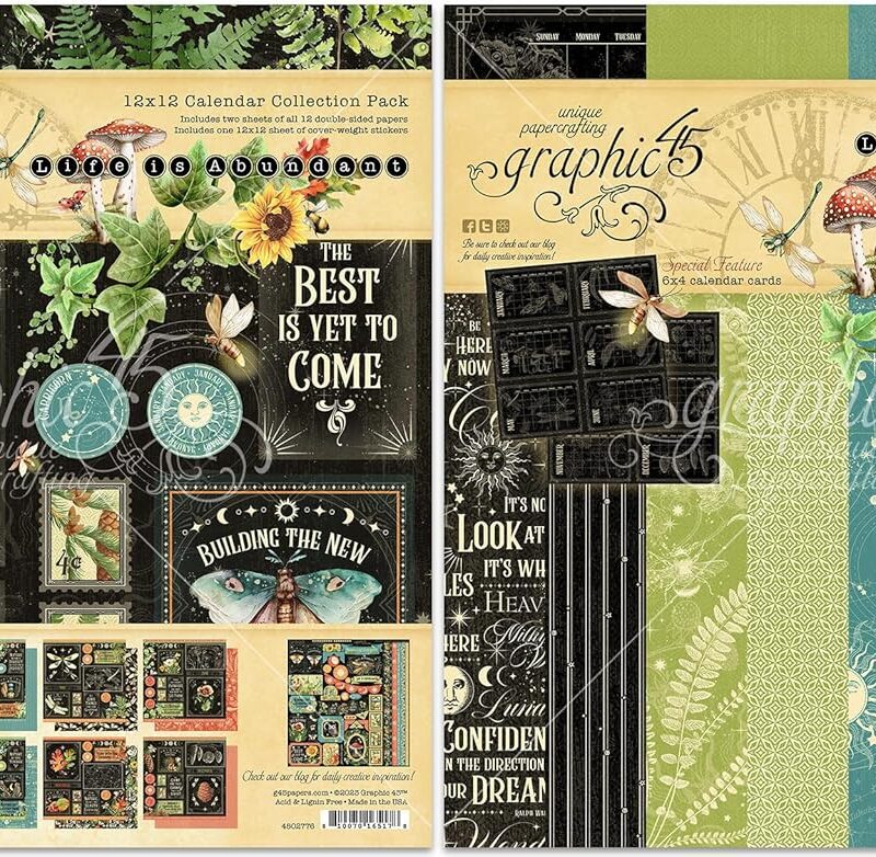 Graphic 45 Life is Abundant - 12x12 Decorative Papers - Collection Pack and Patterns & Solids Pack
