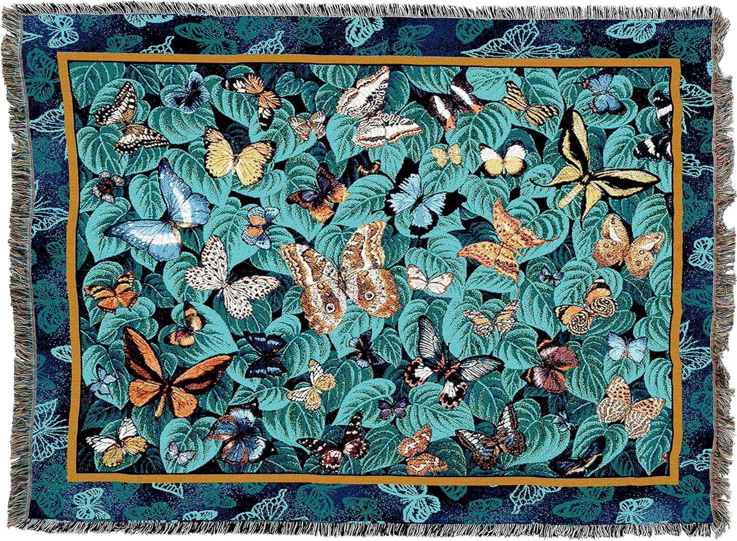 A13rWsL134L._AC_SL1500_.jpg Pure Country Weavers Butterfly Dance Blanket by Elena Vladykina - Garden Floral Gift Tapestry Throw Woven from Cotton - Made in The USA (72x54) - Image 4