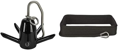 Extreme Max 3006.6645 BoatTector Vinyl-Coated Spike Anchor - 18 lbs 3006.2048 BoatTector Solid Braid MFP Anchor Line with Thimble - 3/8" x 50', Black