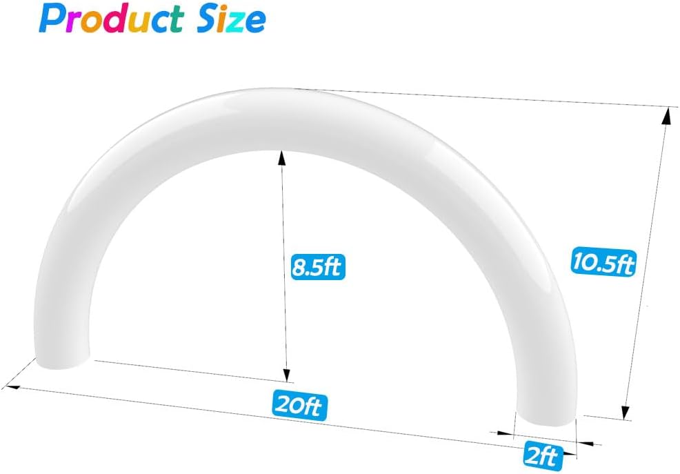 41-69aTML._AC_SL1001_.jpg 20ft Inflatable Color Changing Arch Blow up Promotional LED Lighting Arch with Blower Color Change Lighting Archway for Event Parties (Multicolor, 6m Width) - Image 4