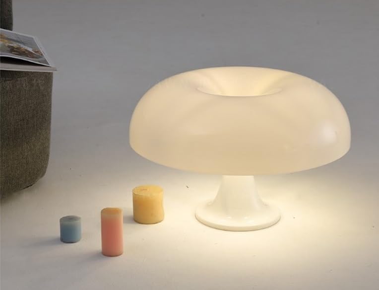 41j0eNrXsjL._AC_.jpg Mushroom Table Lamp, Minimalist Modern Bedside Light with Warm Glow, Danish Design Orange Decorative Lamp for Bedroom - Image 7