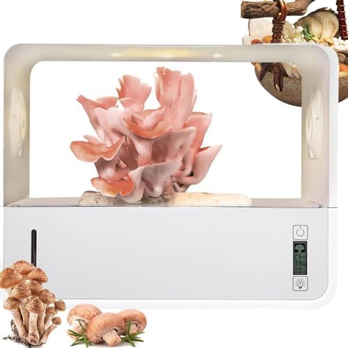 Mushroom Grow Box, Smart Mushroom Monotub Grow Kit with Temperature & Humidity Display, Indoor Mushroom Grow Tent with Grow Light, Still Air Box for Indoor Mushroom Growers