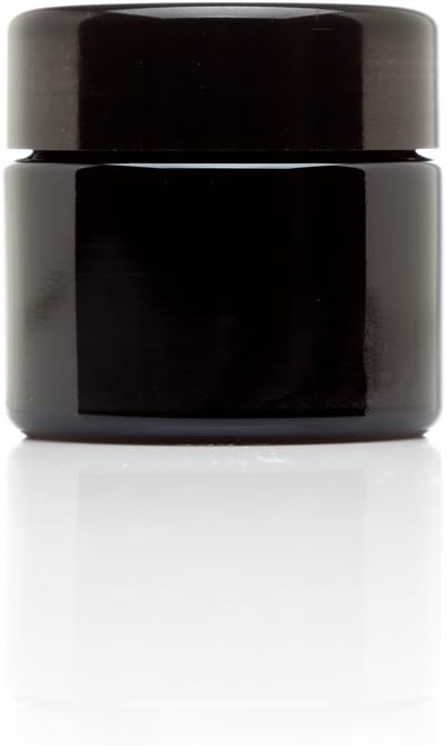 Infinity Jars Classic Black Glass Jar 50 ml (1.7 fl oz) Ultraviolet Airtight Smell Proof, Refillable Screw Top Container for Long-Term Storage of Coffee, Spices, Tea, Dried Goods, Kitchen Jar 10 Pack