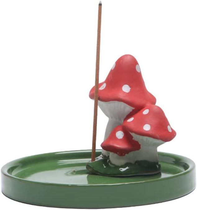 41tmRGsi1aL._AC_SL1000_.jpg Incense Burner Cartoon Mushroom Incense Sticks Ceramic Mini Incense Holder Home Decor Aromatcherapy Ornamen Ash Catcher