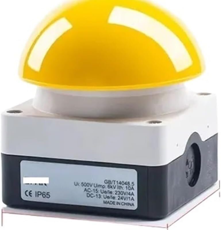 5/10 Pcs Foot Racket Switch,Spherical Mushroom Head Emergency Stop Button Switch,Self-Locking,Self-resetting,IP65 Waterproof(Yellow Self-Reset,5 PCS_1NC)