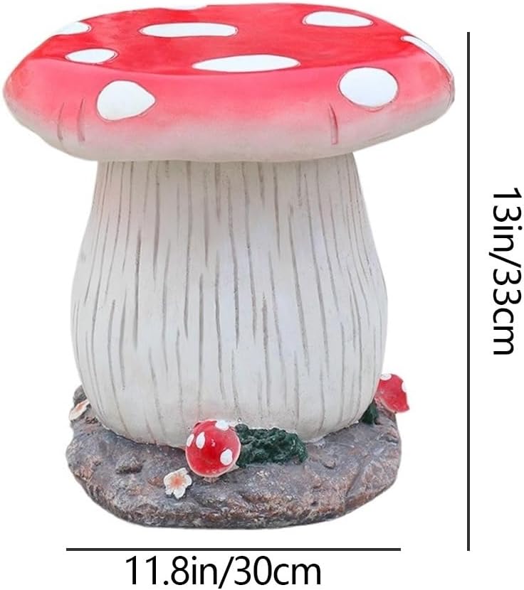 51AKMDu8ZhL._AC_SL1000_.jpg Stool, Outdoor Mushroom Table Stools Garden Mushroom Stool Garden Statues for Christmas Decoration Creative Landscape Sculpture Chair for Yard Lawn Pond Ornament(Orange) - Image 2