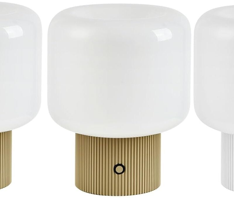 2Pcs Mustard Yellow Halo Lamp + 1Pcs White Halo Lamp | Small Cute Cordless Mushroom Table Lamp for Bedrooms