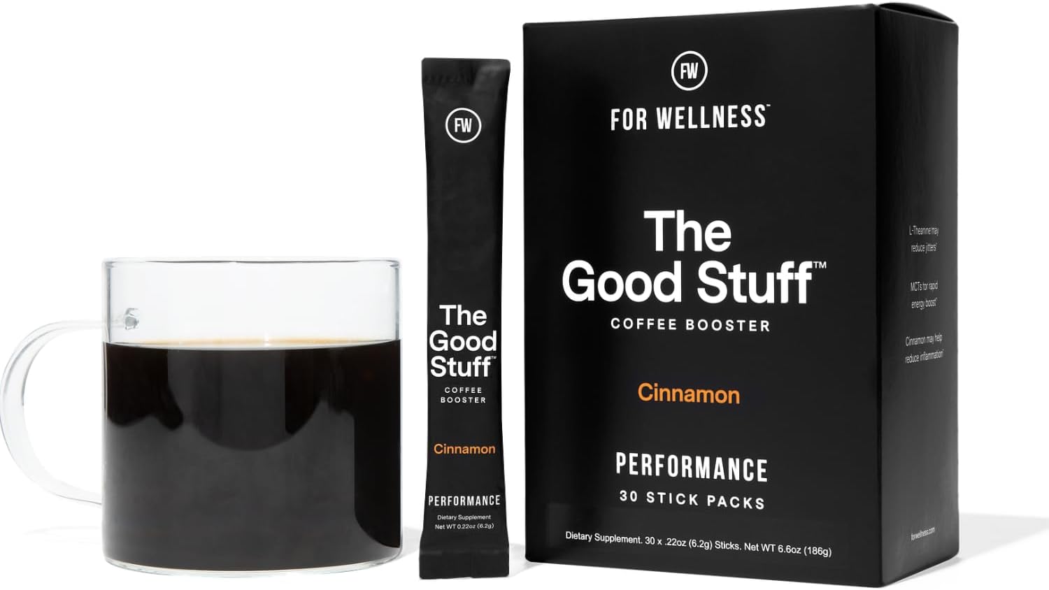 51N5AqOoDHL._AC_SL1500_.jpg For Wellness The Good Stuff Performance Blend (30 Travel Packets), Non-Dairy Coffee Supplement with Collagen, L-Theanine and Himalayan Pink Salt – Improves Focus and Increases Energy