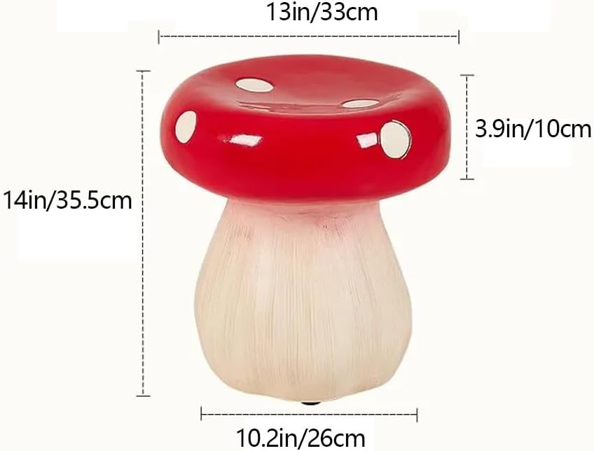51R0PS4B2LL._AC_SL1000_.jpg Resin Mushroom Stool, Mushroom Ottoman, Mushroom Decorative Stool, Resin Creative Sculpture Decoration, Mushroom Shape Ottoman, Small Chair for Living Room, Bedroom(Green) - Image 2