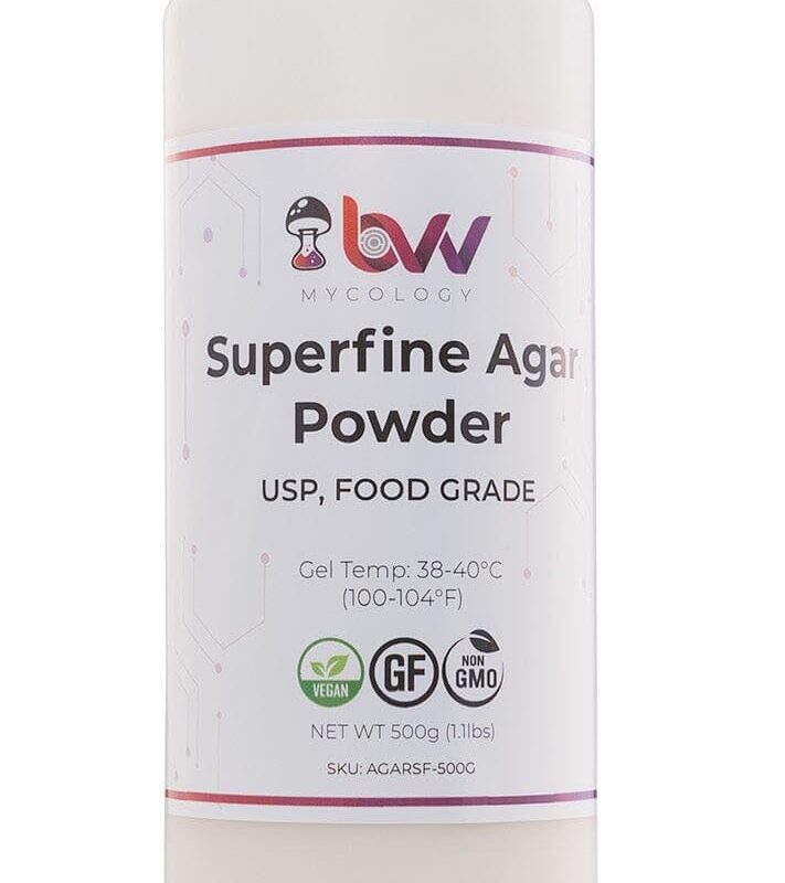 BVV Superfine Agar Powder for Mushrooms Mycology Petri Dishes-500 Grams
