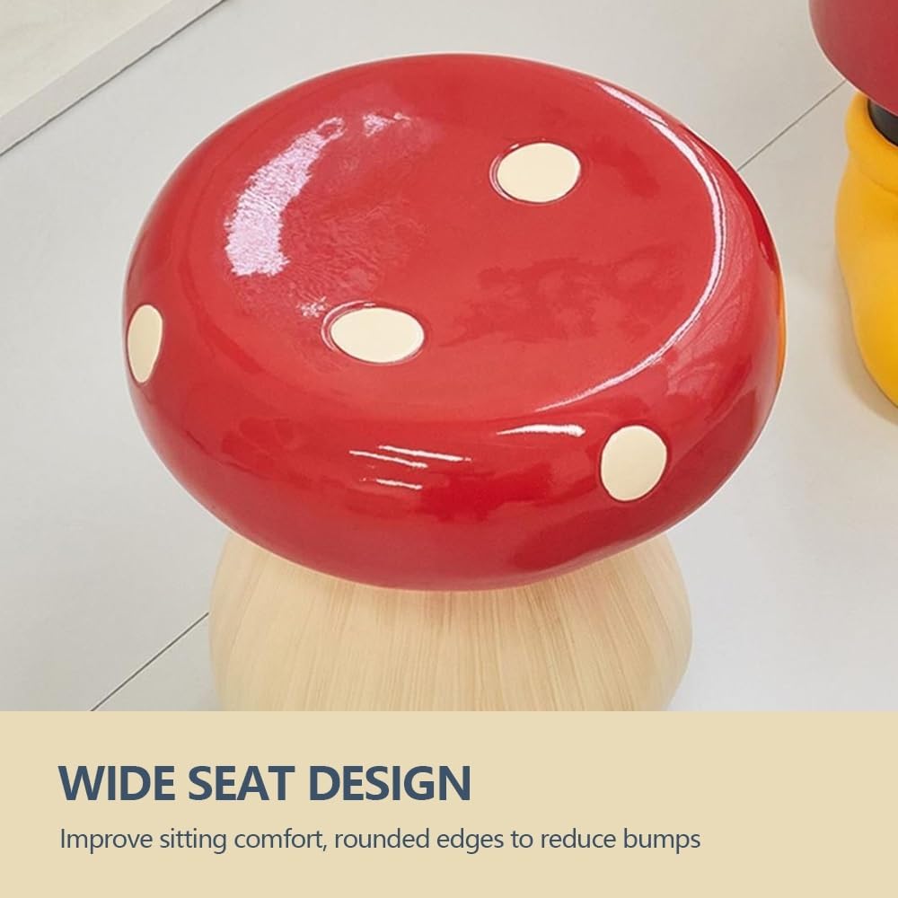 51egnx6XoBL._AC_SL1000_.jpg Resin Mushroom Stool, Mushroom Ottoman, Mushroom Decorative Stool, Resin Creative Sculpture Decoration, Mushroom Shape Ottoman, Small Chair for Living Room, Bedroom(Green) - Image 4