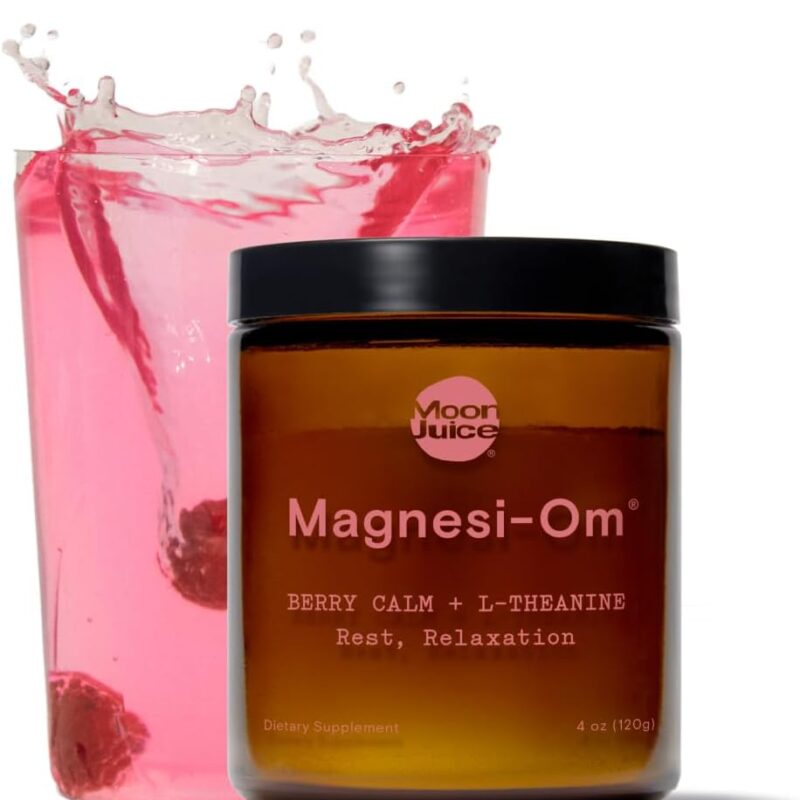 Moon Juice - Magnesi-Om, Berry - Jar (30 Servings) - Support Brain Health & Rest - Magnesium Powder - L-Theanine - Regularity - Glass Bottle - 100% Traceable - Vegan & Non GMO - 4.2oz