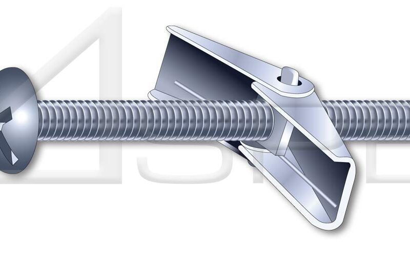 (50 pcs) 1/8" X 2", Toggle Bolts and Wings, Mushroom Head, Combination Slot/Phillips Drive, Steel