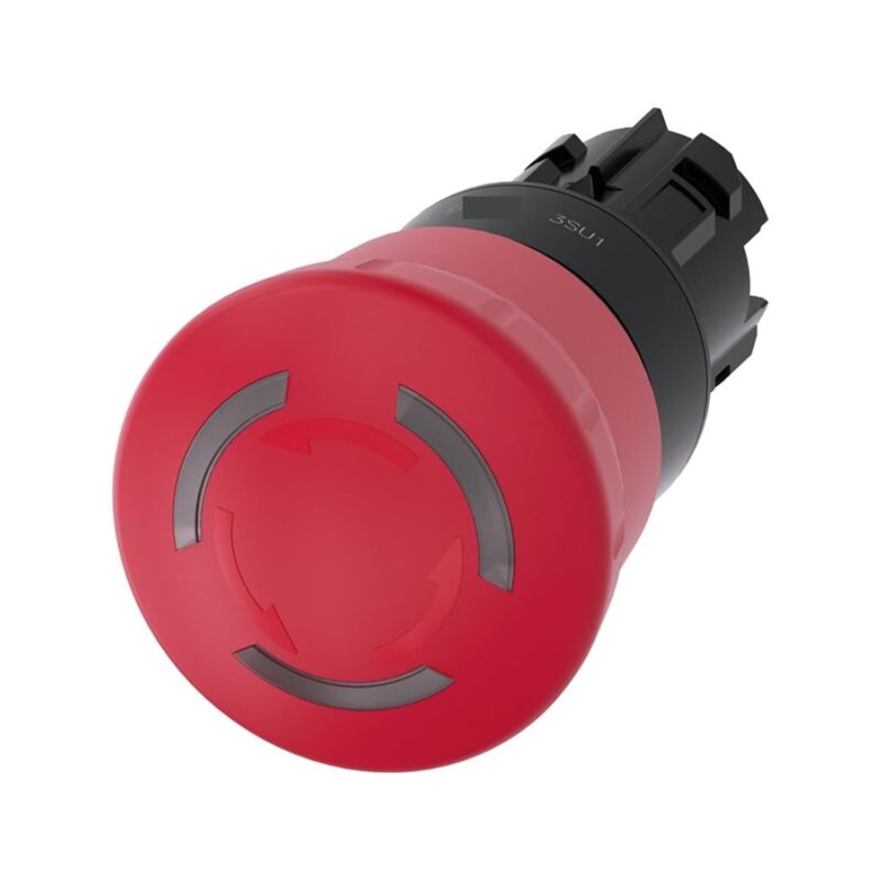 3SU1001-1HB20-0AA0 Mushroom Head Emergency Stop Button, Illuminated 3SU Button