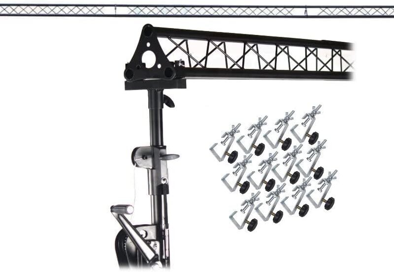 GRIFFIN Triangle Lighting Truss Stand System 15FT (Hand-CrankUP Plus) – DJ Booth Trussing Kit for Light Cans & Speakers – Pro Audio Stage Platform Hardware Package – Music Equipment Mount Gear Holder