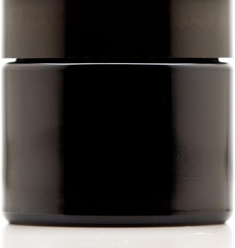 Infinity Jars Classic Black Glass Jar 100 ml (3.3 fl oz) Ultraviolet Airtight Smell Proof, Refillable Screw Top Container for Long-Term Storage of Coffee, Spices, Tea, Dried Goods, Kitchen Jar 10 Pack