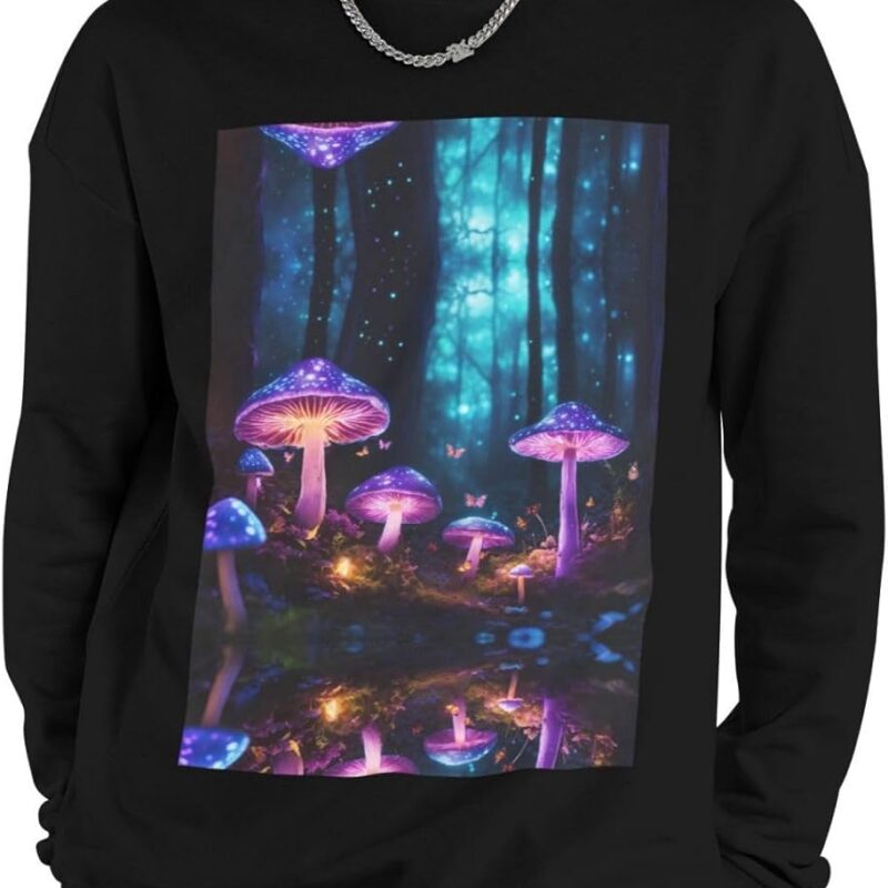 Magic Mushroom Print Adult Sweatshirts,Sweatshirt Pullover Men Women Gift, Valentine, Christmas