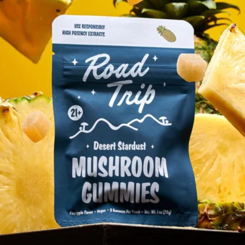 Desert Stardust Mushroom Gummies- 20:1 Lions Maine Mushroom Blend - Proprietary Nootropic Blend- Blue Raspberry- 8 Gummies Per Bag- 2 Pack (Pineapple +, Green Apple +)