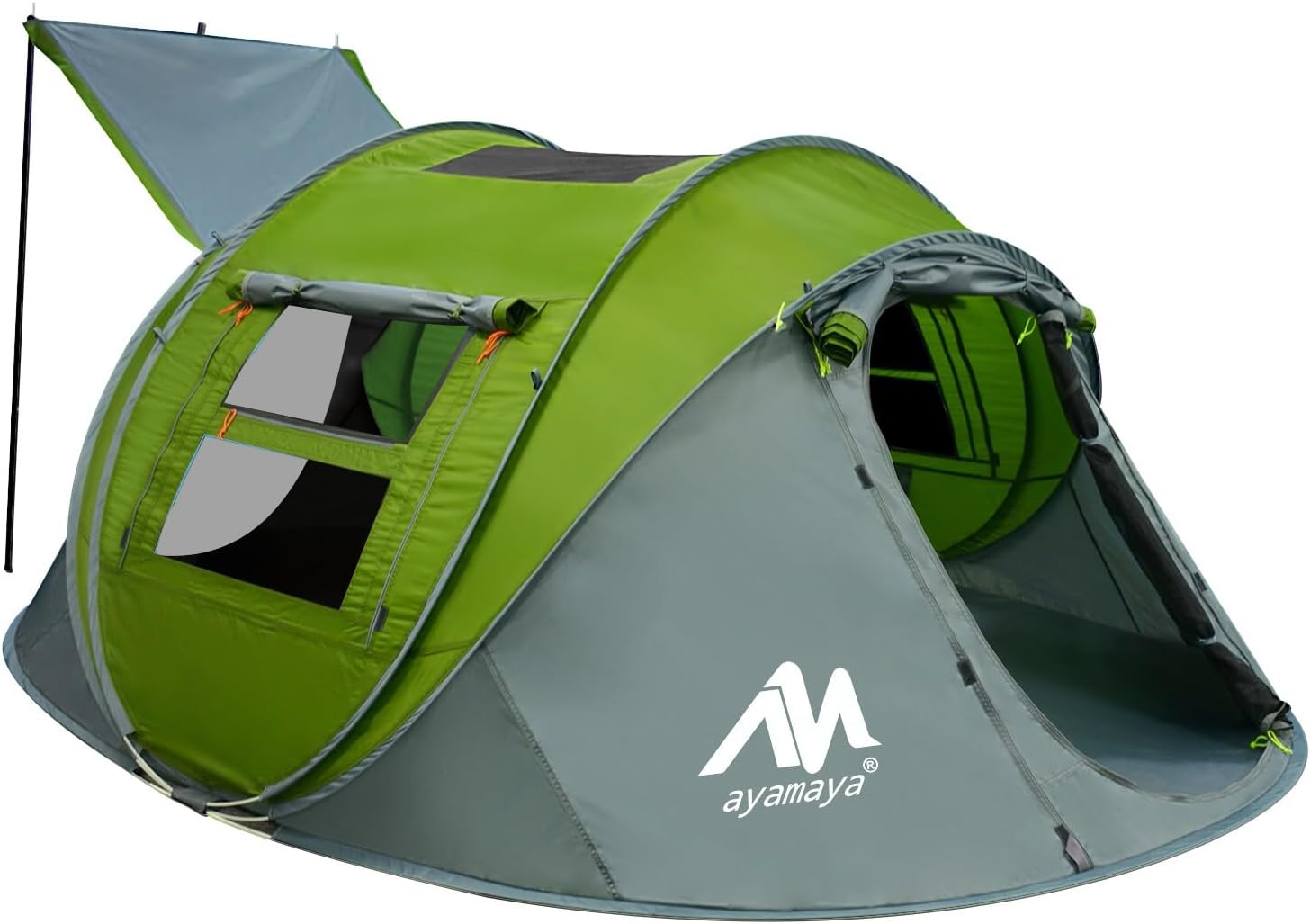 611SAYEMeL._AC_SL1500_.jpg 4 Person Pop Up Tents for Camping - AYAMAYA Waterproof Instant Family Tents with Skylight & Removable Rainfly, Upgraded Large Size with 2 Doors -Automatic Easy Setup Beach Tent with Poles
