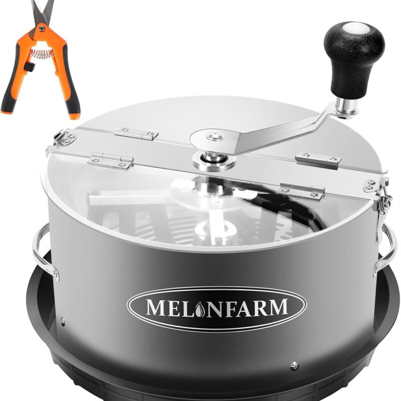 MELONFARM 12 inch Bud Leaf Trimmer, Manual Reaper Bowl Hydroponic Dry Wet Plant Trimming Machine with Sharp Stainless Steel Blade and Hand Pruner Twisted Spin Cut, for Herbs and Flower, METRIMZHUS12
