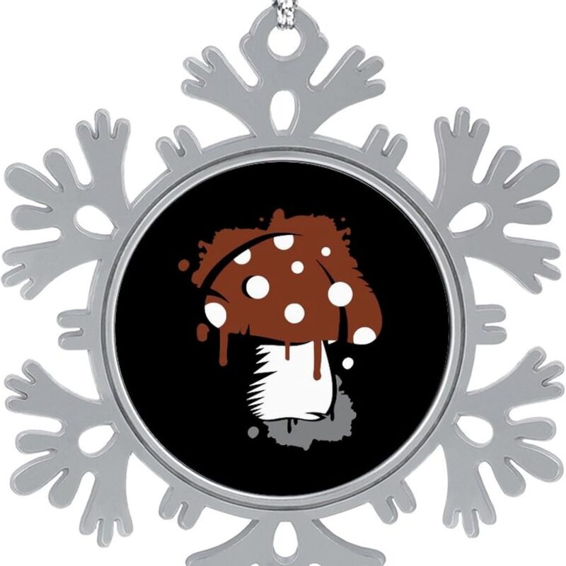 Blood Mushroom Warm Snowflake Christmas Ornaments Snow Flake Hanging Decorations for Halloween Easter Party