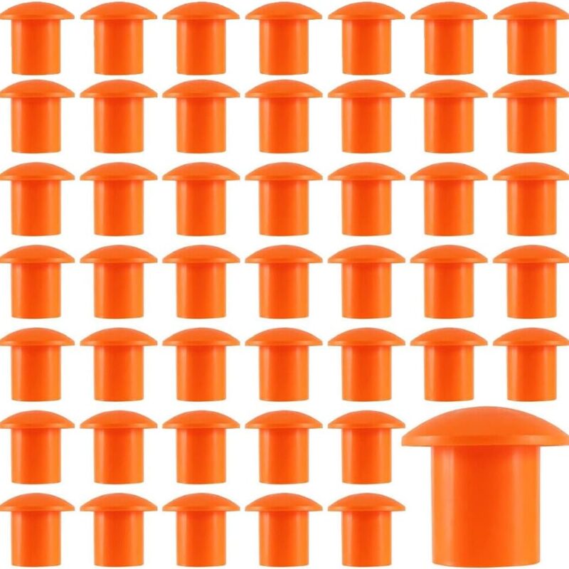 250 Pieces Rebar Mushroom Safety Caps | For Rebar #3 to #8 | Concrete Stakes Orange T- Posts Caps Building Construction Rebar Protection Stakes