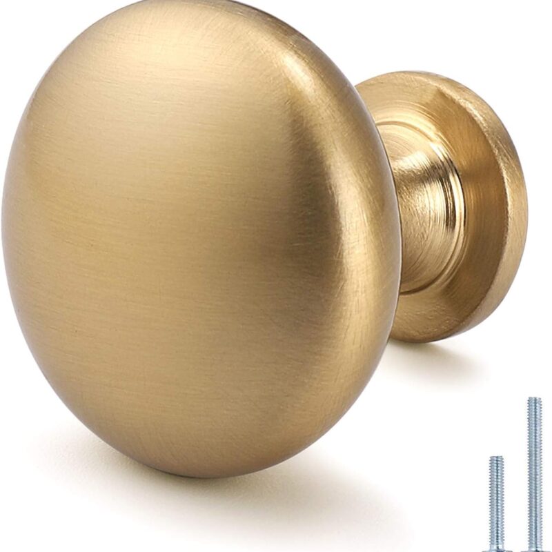 Brass Cabinet Knobs Bronze Drawer Knob Kitchen Cabinet Hardware Mushroom Round Knobs for Cupboard and Drawer Pack of 50