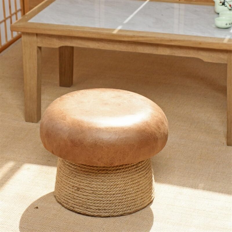 Mushroom Shaped Foot Stool, Mushroom Ottoman, Cute Foot Rest, Small Footstool Ottoman, Pouffes Chair for Bedroom, Living Room, Tea Room(Small)