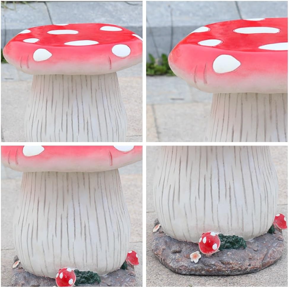 61CUtKpIZNL._AC_SL1000_.jpg Stool, Outdoor Mushroom Table Stools Garden Mushroom Stool Garden Statues for Christmas Decoration Creative Landscape Sculpture Chair for Yard Lawn Pond Ornament(Orange) - Image 3